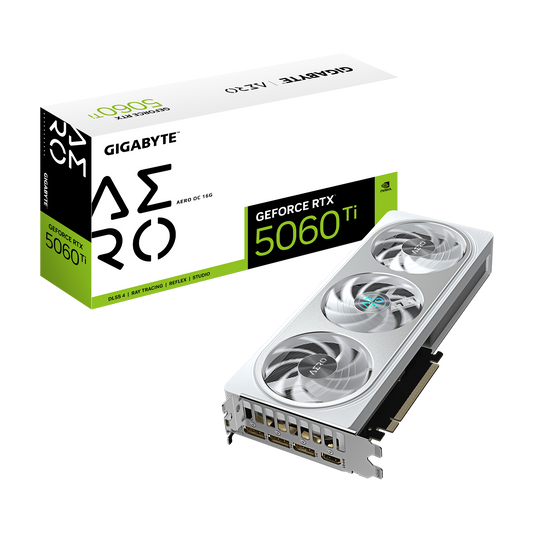 Gigabyte GeForce RTX™ 5060 Ti AERO OC 16GB – מהדורת לבן