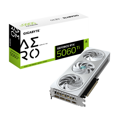 Gigabyte GeForce RTX™ 5060 Ti AERO OC 16GB – מהדורת לבן